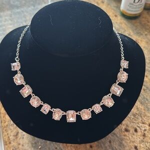 Altar’D State Silver Necklace with faux clear crystals NWT’s